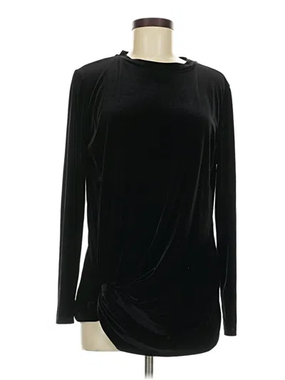 Pre-owned Halogen Long Sleeve Top Black Turtleneck Tops