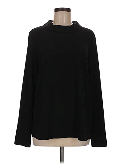 Pre-owned Halogen Long Sleeve Top Black Turtleneck Tops