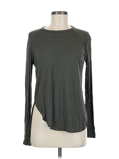 Pre-owned Halogen Long Sleeve Top Gray Crew Neck Tops