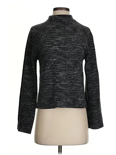 Pre-owned Halogen Long Sleeve Top Gray Turtleneck Tops