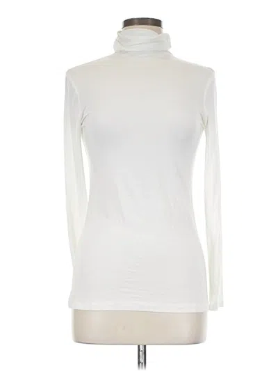 Pre-owned Halogen Long Sleeve Top Ivory Turtleneck Tops