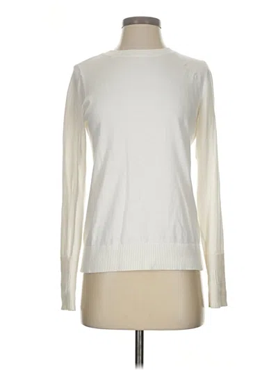 Pre-owned Halogen Long Sleeve Top Ivory Turtleneck Tops