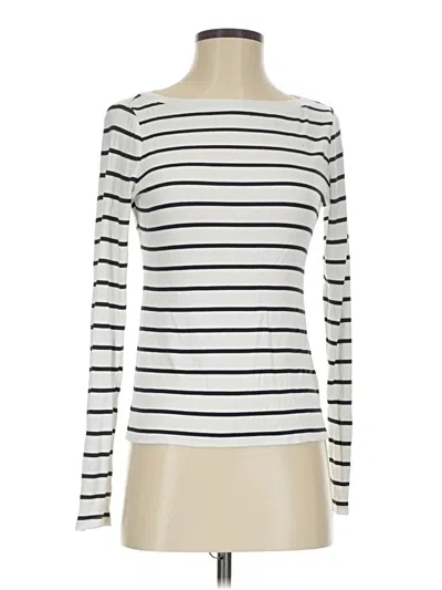 Pre-owned Halogen Long Sleeve Top Ivory Turtleneck Tops In White