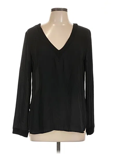 Pre-owned Halogen Long Sleeve T-shirt In Black