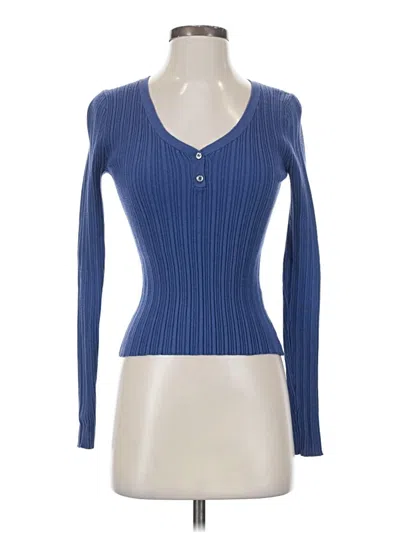 Pre-owned Halogen Long Sleeve T-shirt In Blue