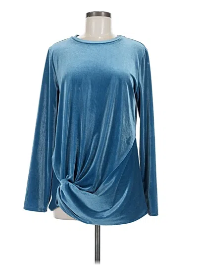 Pre-owned Halogen Long Sleeve T-shirt In Blue