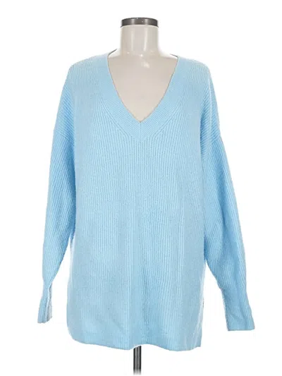 Pre-owned Halogen Long Sleeve T-shirt In Blue