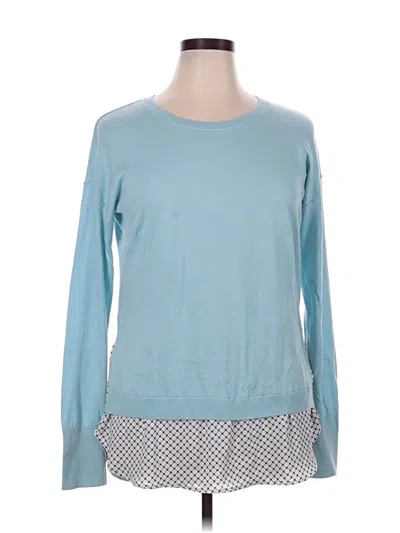 Pre-owned Halogen Long Sleeve T-shirt In Blue