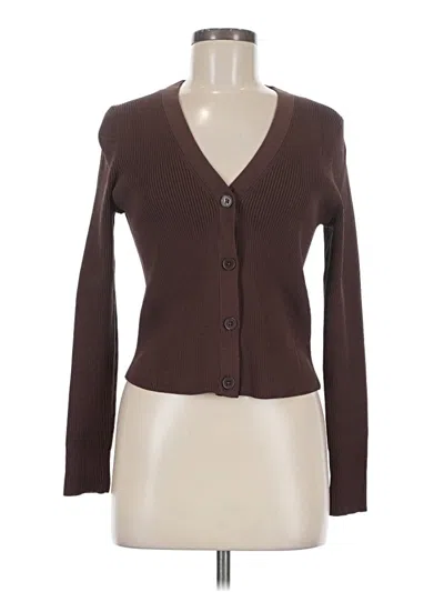 Pre-owned Halogen Long Sleeve T-shirt In Brown