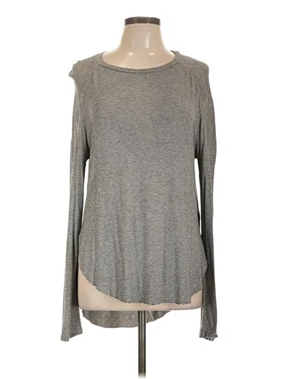 Pre-owned Halogen Long Sleeve T-shirt In Gray
