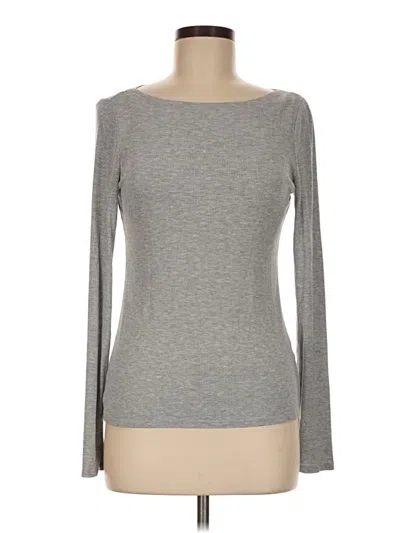 Pre-owned Halogen Long Sleeve T-shirt In Gray