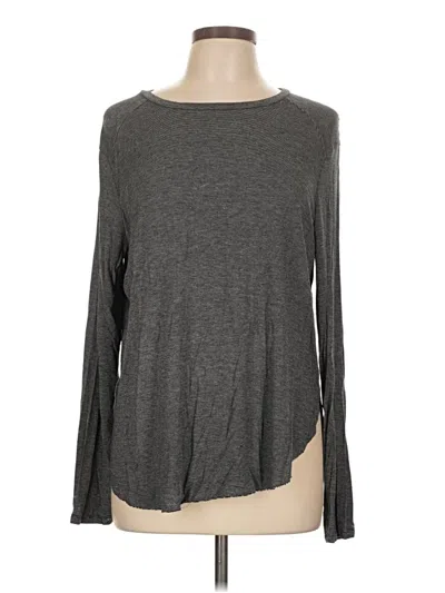 Pre-owned Halogen Long Sleeve T-shirt In Gray