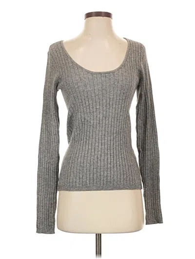 Pre-owned Halogen Long Sleeve T-shirt In Gray