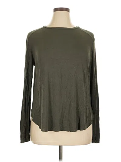 Pre-owned Halogen Long Sleeve T-shirt In Green