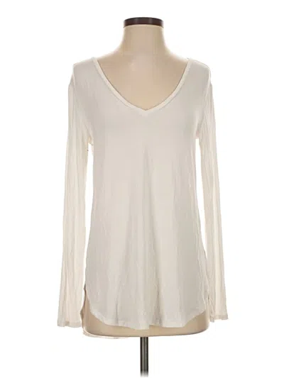 Pre-owned Halogen Long Sleeve T-shirt In Ivory