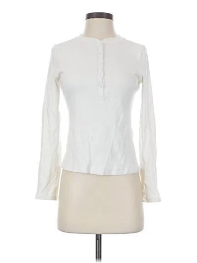 Pre-owned Halogen Long Sleeve T-shirt In Ivory
