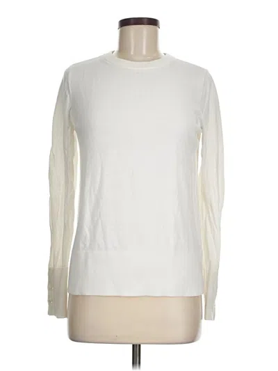 Pre-owned Halogen Long Sleeve T-shirt In Ivory