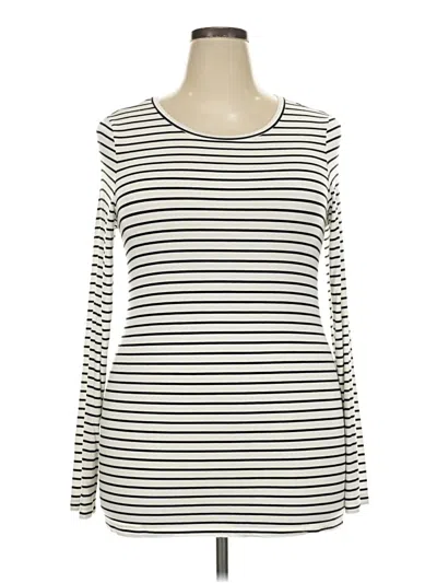 Pre-owned Halogen Long Sleeve T-shirt In Ivory