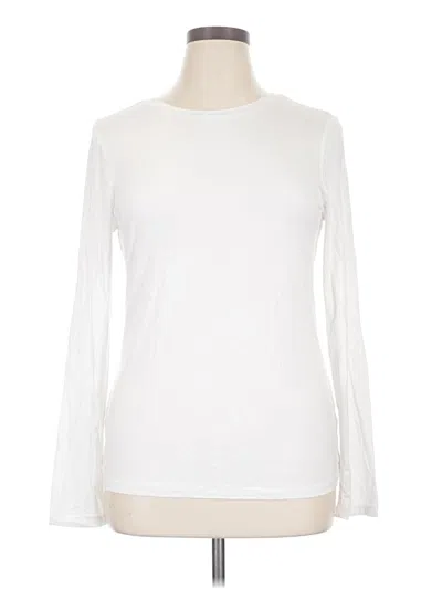 Pre-owned Halogen Long Sleeve T-shirt In White