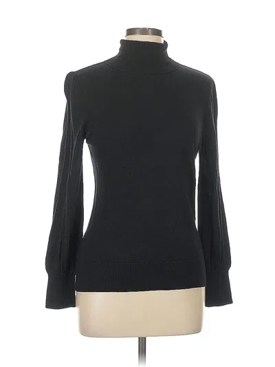 Pre-owned Halogen Long Sleeve Turtleneck In Black