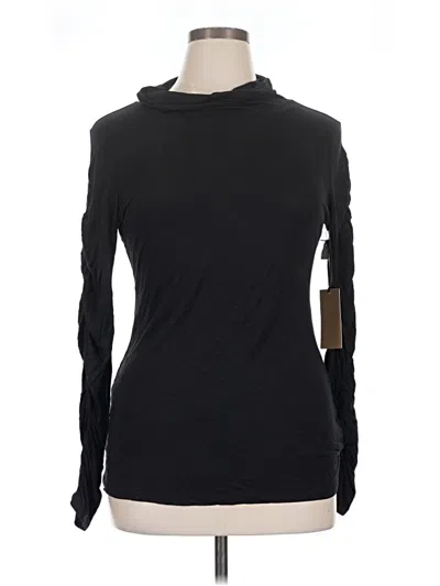 Pre-owned Halogen Long Sleeve Turtleneck In Black