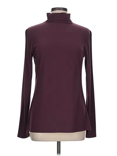 Pre-owned Halogen Long Sleeve Turtleneck In Burgundy