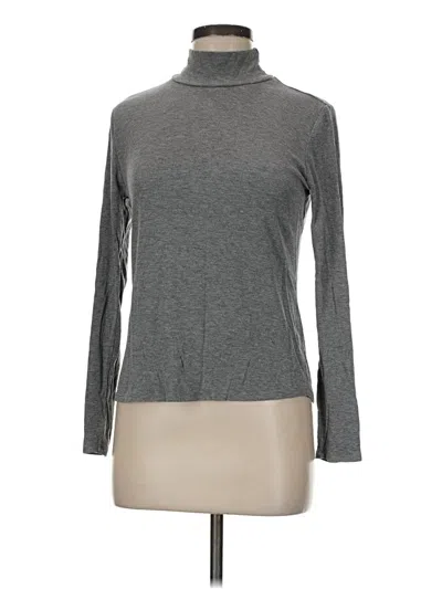 Pre-owned Halogen Long Sleeve Turtleneck In Gray