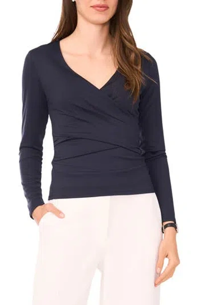 Halogen ® Long Sleeve Wrap Top In Blue