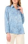 Halogen ® Lux Satin Button-up Shirt In Blue