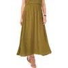 Halogen ® Metallic Accent Pull-on Midi Skirt In Green