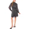 Halogen ® Metallic Long Sleeve Minidress In Multi