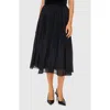 Halogen ® Metallic Sparkle Release Pleat Midi Skirt In Rich Black