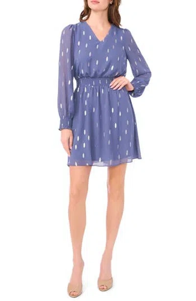 Halogen ® Metallic Spot Smocked Waist Dress In Blue
