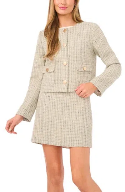 Halogen ® Metallic Tweed Jewel Collar Jacket In Gray
