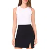Halogen Sleeveless Stretch Cotton Knit Shell Top In Bright White