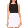 Halogen ® Mixed Media Rib Tank Top In Rich Black