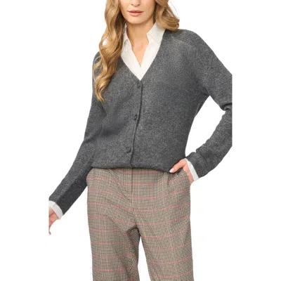 Halogen ® Mixed Media Twofer V-neck Cardigan In White