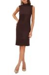 Halogen Mock Neck Sleeveless Dress In Dark Roast
