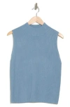 Halogen ® Mock Neck Sleeveless Rib Top In Blue Fog