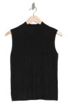 Halogen ® Mock Neck Sleeveless Rib Top In Rich Black