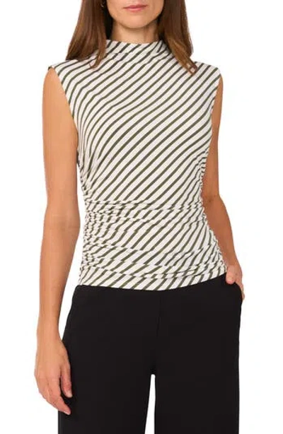 Halogen ® Mock Neck Sleeveless Top In Clover/cream