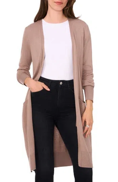 Halogen ® Open Front Longline Cardigan In Warm Ash Brown