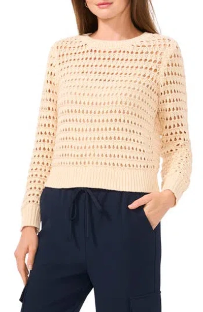 Halogen ® Open Knit Sweater In Creme Brulee