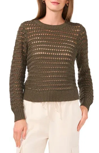 Halogen ® Open Knit Sweater In Grapeleaf