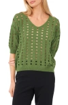 Halogen Open Knit Sweater In Kelly Green/ Willow Bough