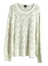 Halogen Open Knit Wool Blend Sweater In White In White