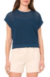 Halogen ® Open Stitch Cotton Crop Sweater Vest In Blue
