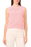 Halogen ® Open Stitch Sleeveless Cotton Side Button Sweater In Pink