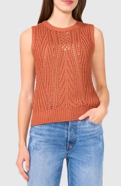 Halogen ® Open Stitch Sleeveless Sweater In Brown