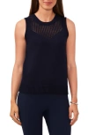 Halogen Open Stitch Sleeveless Sweater In Classic Navy Blue